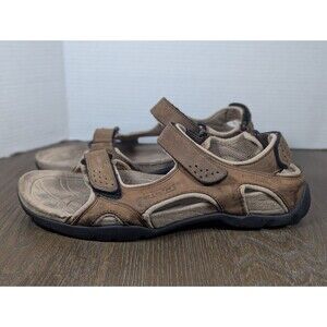 Teva Fossil Canyon Hiking Sandals Mens 12 Brown Leather Waterproof Strappy